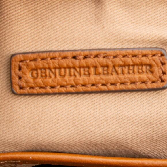 G.I.L.I. Brown Tan Embossed Snake Croc Leather Suede Patchwork Crossbody Purse - Picture 11 of 11